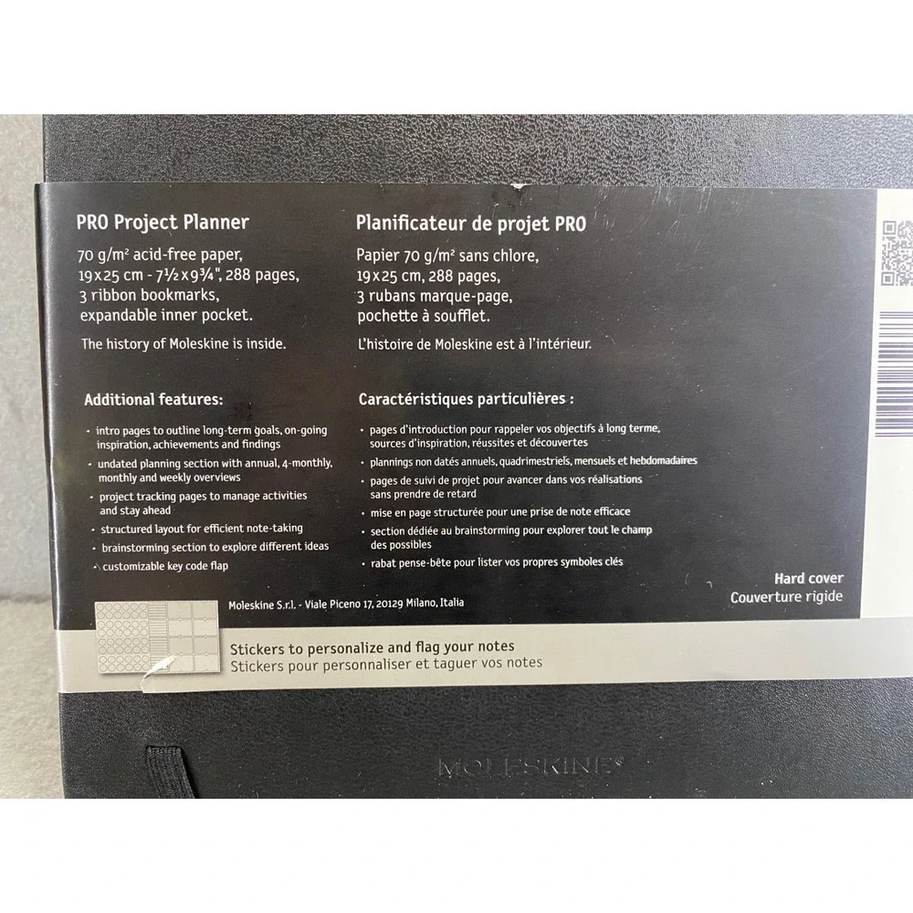 Moleskine Project Planner Undated Black Hard  PRO 7.5 x 10